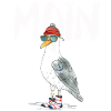 PLATTDEUTSCHER SPRUCH MIT MÖWE
