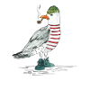 PLATTDEUTSCHER SPRUCH MIT MÖWE
