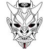 Japan Samurai Monster Skull