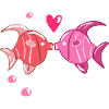 amoureux coeur animaux poisson doux