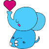 Doux éléphant avec cœur