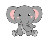 Elefante simpatici animali rosa elefante zoo animali