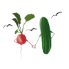 Vegetable friendship illustration