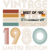 Vintage 1980 Vintage Born Anniversaire Rétro