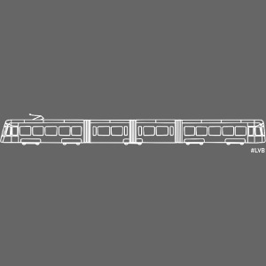 Straßenbahn Outlines - weiß