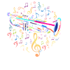 Trompette et notes de musique