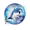 dolphin, earth, painting,blue,dolphins,sea,planet