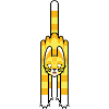 Chat jaune effrayé
