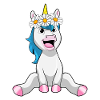 Einhorn mit Bumen Gänseblümchen