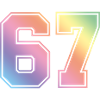 67 Zahl Bunt