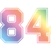 84 Zahl Bunt