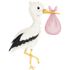 mignon cigogne rose