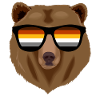 Gay Bear Pride LBGTQ Bear with Sunglasses