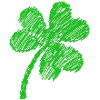 three-leaf clover green doodle
