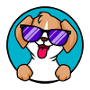 Cute little dog with sunglasses