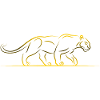 Panther Illustration in Gold