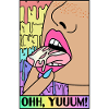 EROTIC POP-ART ARTWORK SEXY COMIC GIRL TONGUE
