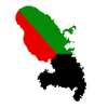 Carte Martinique drapeau rouge vert noir