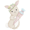 cute rabbit with school bag