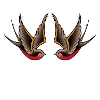 Doppelter Vogel alte Schule Tattoo-Stil