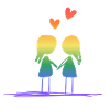 Lovers Love Hearts LGBT Lesbian