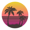 Synthwave Sun and Palms