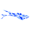 Bodensee | Polygonal | Blau