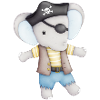 cute elephant as a pirate