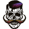 Schädel Totenkopf Schnurrbart Schnurrbart Hipster