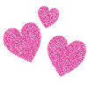 3 pinke glitzernde herzen herz