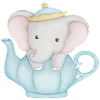 cute elephant in teapot