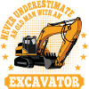 Old Man with an Excavator Escavatore Ruspa