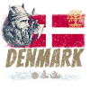 Danmark Vintage Flag Viking og Skib Souveni