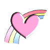 rainbow pink heart background
