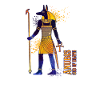 Colored drawing of the Egyptian god Anubis