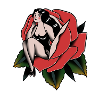 Old-school pin up pink red