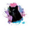 panther,gepard,leopard,schwarz,bunt,graffiti