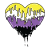 Nonbinary Pride Dropping Heart
