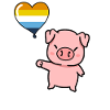 Pig Heart Balloon Aroace Pride