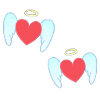Angel pattern protector hearts