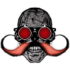 testa della morte hipster teschi baffi baffi