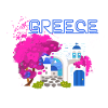 grèce,image,paysage,fleurs,collage,grèce