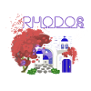 rhodes,grèce,image,paysage,fleurs,collage