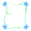 four flowers square square blue