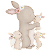 cute bunnies with flowers