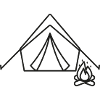 Camping Tent Campfire Icon