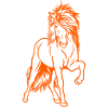 Iceland stallion in orange