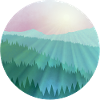 Nebelige Berglandschaft