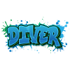 Diver Graffiti Paint Splash - Gift for Divers