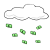 Money rain cloud sky wealth